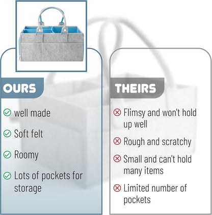 Mr. Pen- Baby Diaper Caddy Organizer, Gray, Medium, Nursery Storage Bin and Car Organizer for Diapers and Baby Wipes