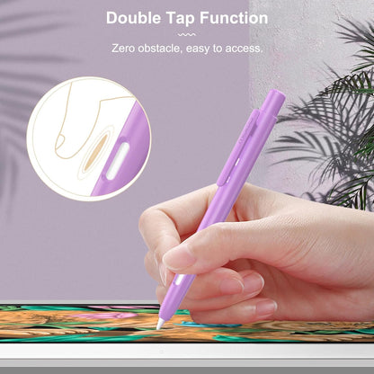 MoKo Holder Case Compatible with Apple Pencil 2nd Generation, Retractable Protective Apple Pencil Cover with Sturdy Clip, Hard PC Apple Pencil Case, Support Double-Tap, Dark Purple