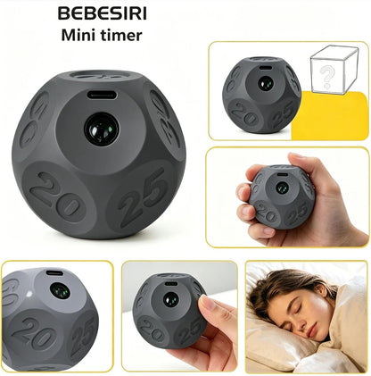 Cube Kitchen Timer - Rechargeable Countdown Timer 15-20-30-45-60 Mins for Cooking, Classroom, Exercise (Black)