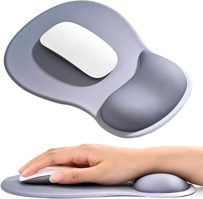 EooCoo Ergonomic Mouse Pad with Gel Wrist Rest Support, Middle Concave Design for Natural Wrist Alignment, Non-Slip Base Mousepad for Laptop, Computer, Office Desk Accessories, Carpal Tunnel Syndrome