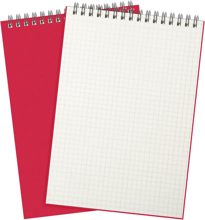 Engrowtic 6 Pack Graph Paper Spiral Notepad A5 Top Wirebound Notepad Grid Notebook Steno Pad Memo Notebook Grid Paper 140 Pages for Writing Sketching Drawing Office Supply (Black)