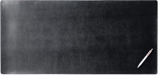 DACASSO Bonded Leather No Core Rollable Desk Mat/Pad - Luxury Leather Desk Blotter for Writing - Executive Desk Surface Protector - (Black, 36” x 17”)
