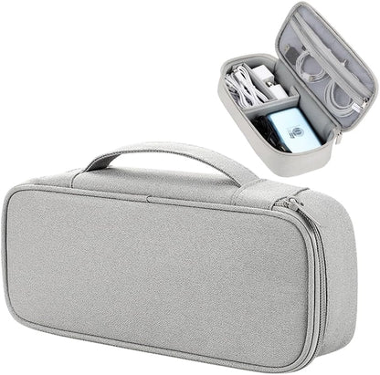Teskyer Tech Organizer Pouch – Portable Waterproof Electronics Bag with Compartments for Cables, Chargers, Earbuds & Phone (Black)