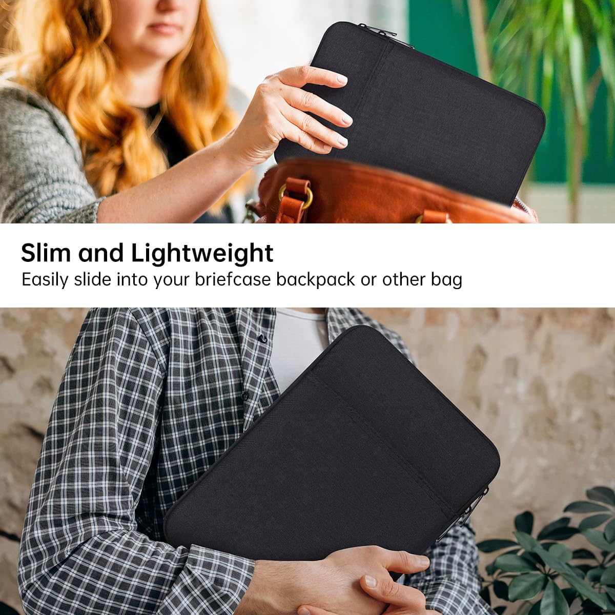 Tablet Sleeve for 2026 iPad A16, 11 inch iPad Air M4 M3 M2, Pro M5, Amazon Fire Max 11 Tablet/Kindle Fire HD 10/10 Plus, Galaxy Tab A9+ Plus Bag, Black