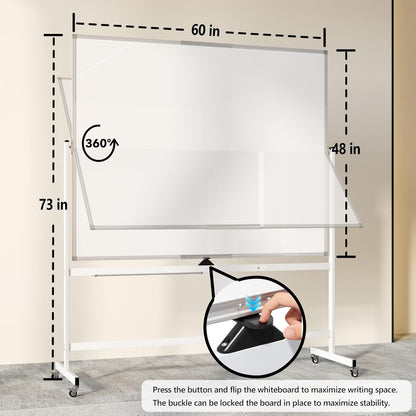 Large Whiteboard Easel with Stand, 36" x 24" Portable Standing Magnetic Dry Erase White Board, 3' x 2' Tripod Height Adjustable Flip Chart Easel for Home Office Classroom School, Silver