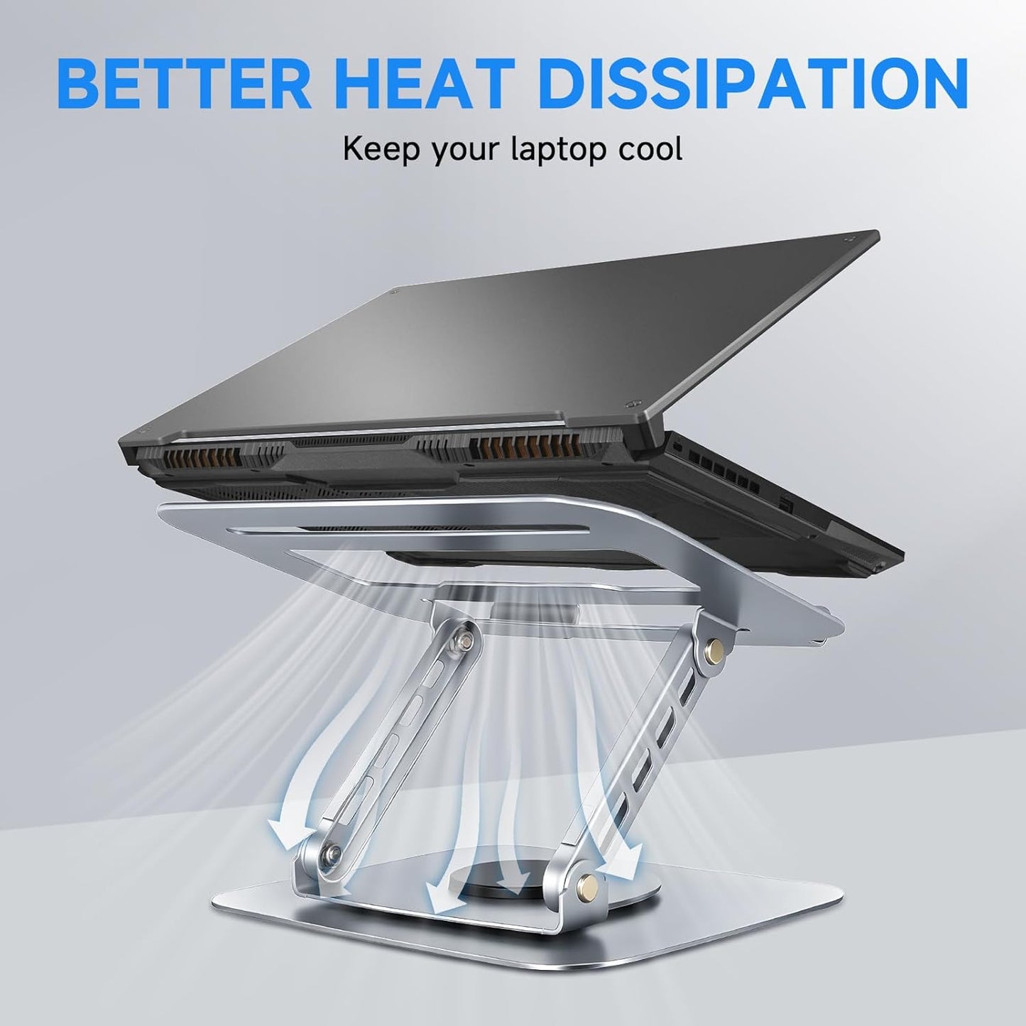 Leeboom Laptop Stand for Desk, Ergonomic Adjustable Aluminum Foldable Portable Computer Stand, Lecterns & Podiums, Fits 10-15.6" MacBook Air Pro HP Lenovo Dell Laptops & Tablets(Silver)