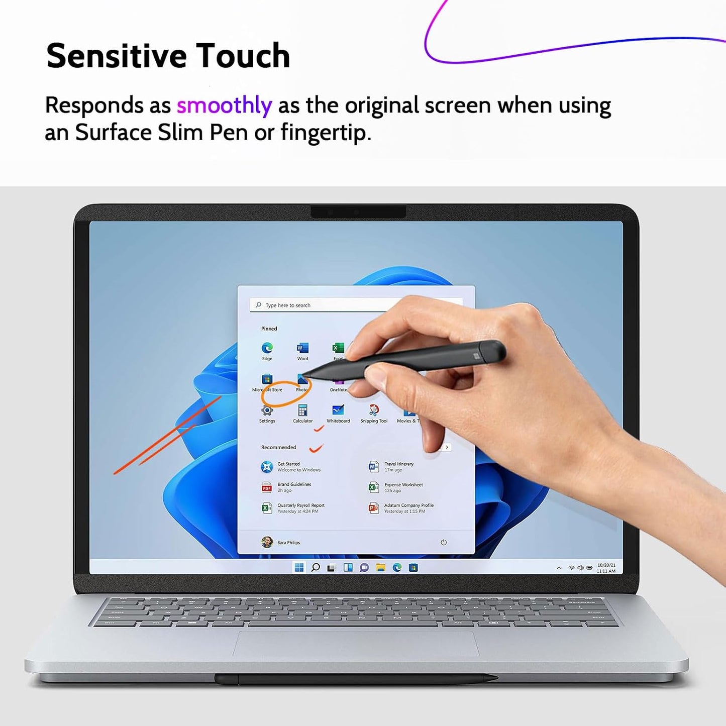 Peslv Magnetic Privacy Screen for Surface Laptop 6/5/4/3/2/1 13.5 Inch, Removable Anti Blue Light Glare Filter, Black Security Private Apy Block Protector