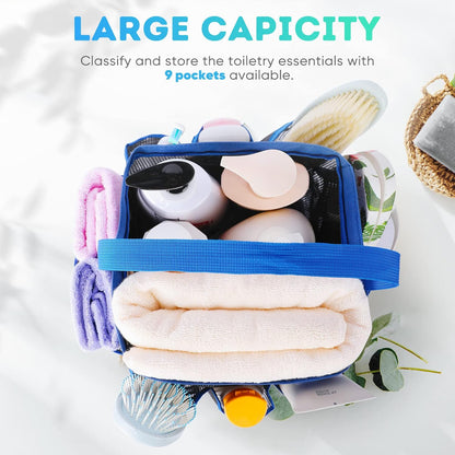 EUDELE Mesh Shower Caddy Portable for College Dorm Room Essentials, Shower Caddy Dorm with 8-Pocket Large Capacity for Beach, Swimming, Gym, Travel essentials