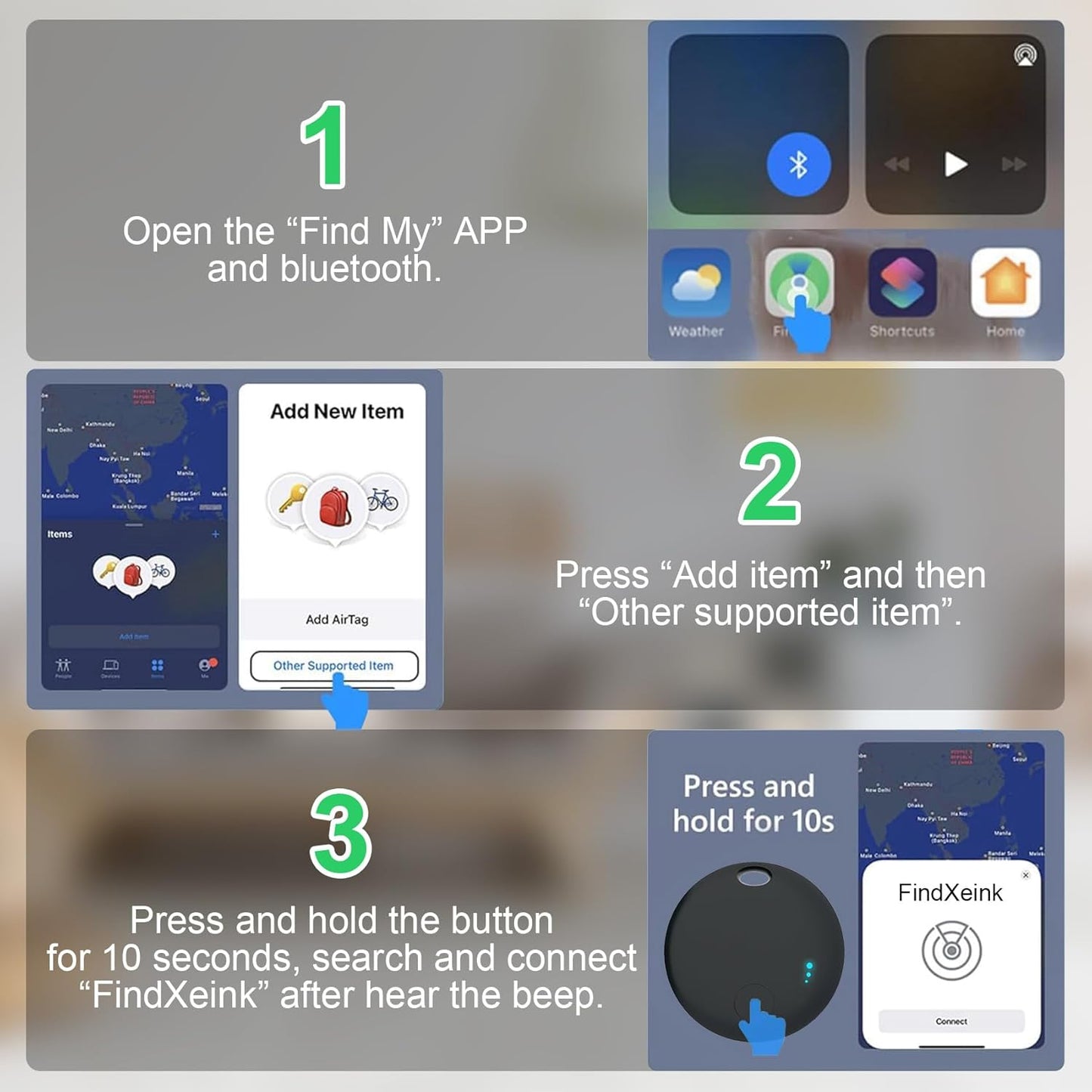 Tracker Tag 4 Packs Bluetooth Tracker, Smart Tag Locator Tracking Device, Keys Finder and Item Locator,Air Tracker Item Finders with Find My(iOS Only) Track Your Keys (Black, 4 Pack)