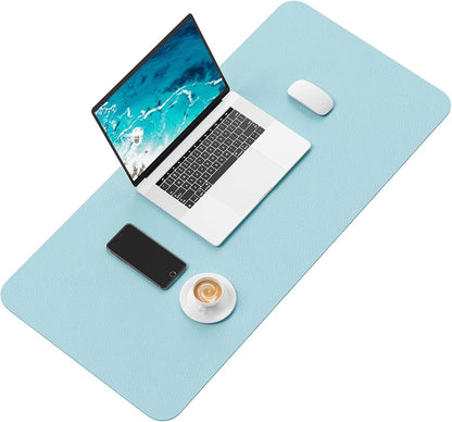 Hsurbtra Desk Pad, 23.6" x 13.8" PU Leather Desk Mat, M Extended Mouse Pad, Waterproof Desktop Blotter Protector, Non-Slip Ultra Thin Small Laptop Keyboard Writing Mat for Office Home, Pink