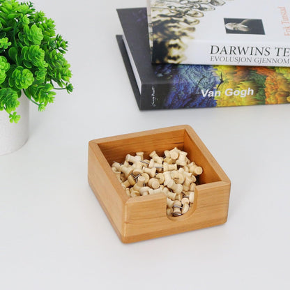 MultiBey Walnut Wood Sticky Notes Holder for Desk, 4x6 Inch Self -Sticky Note Memo Holder, Wooden Sticky Note Dispenser Office Desk Organizer for Dorm Room Office Home School (S)