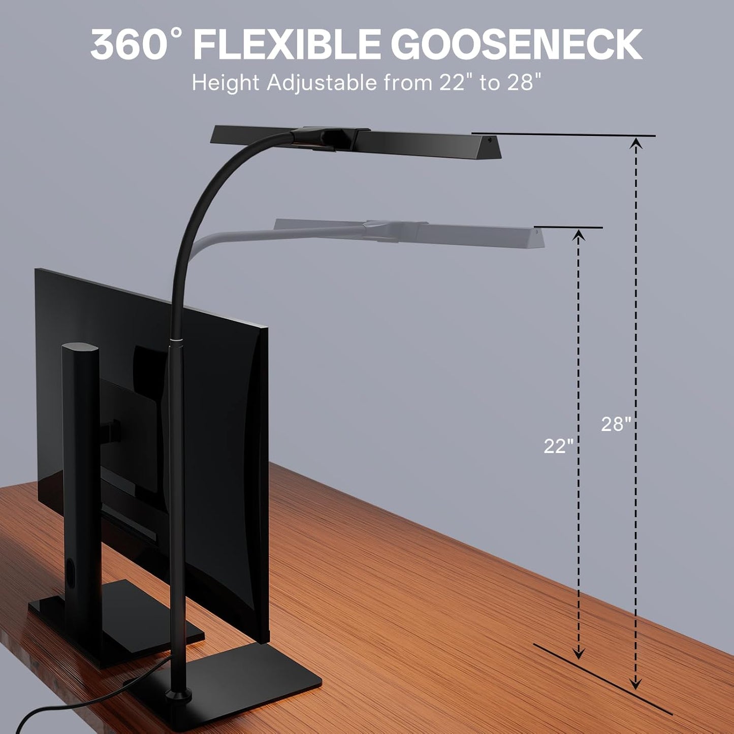 Desk Lamp with USB Charging Port for Home Office 24w Architect Remote Base Dual Task Led Light Modern 5 Color Modes Dimmable Adjustable Gooseneck Double Head Reading Drafting Eye Caring Tall Lamps
