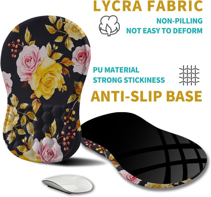 Hokafenle Ergonomic Mouse Pad Wrist Support, Wrist Rest Mousepad for Carpal Tunnel Pain Relief with Integrated Memory Foam Slope Massage Bulge (11.8x7.9 inch,Topographic Contour)