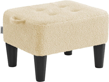 SONGMICS Foot Stool with Legs, Small Footstool Ottoman, Velvet Seat with Thick Cushion, for Living Room, Bedroom, Entryway, 330 lb Weight Capacity, Jelly Pink ULOM501R01
