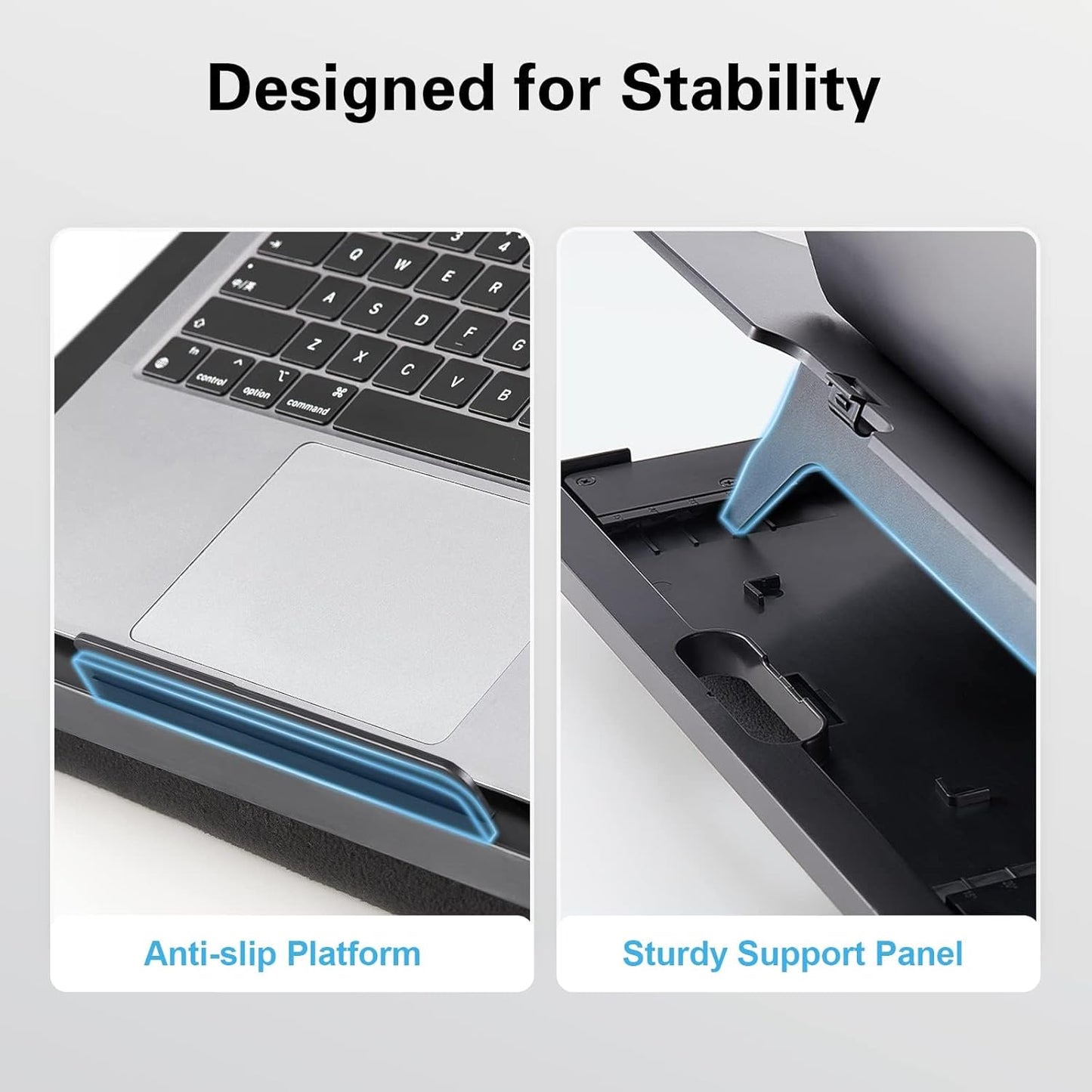 HUANUO Adjustable Lap Desk - with 6 Adjustable Angles, Detachable Mouse Pad, & Dual Cushions Laptop Stand for Car Laptop Desk, Work Table, Lap Writing Board & Drawing Desk on Sofa or Bed