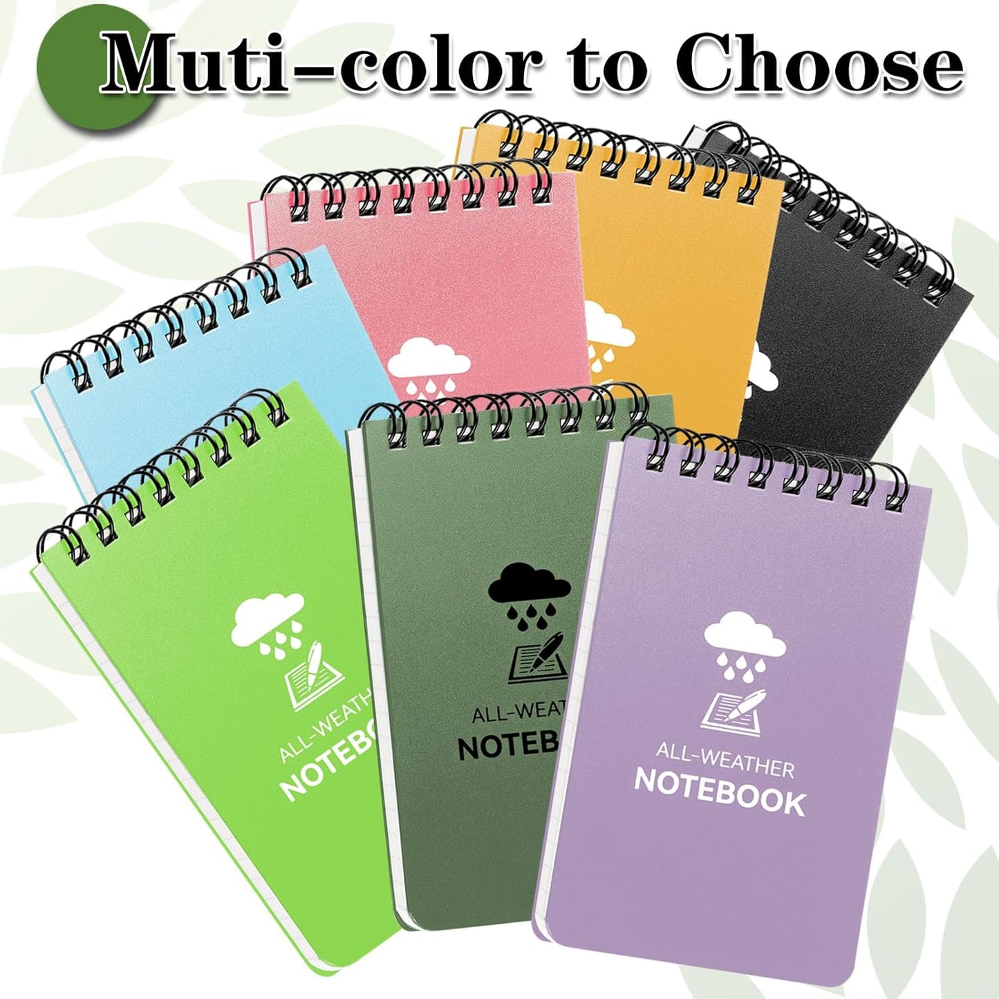 COIDEA Waterproof Notebook, 4 Pack Top-Spiral Pocket Notepad, 3" x 5" Weatherproof NotePad, All Weather Police Pocket Notebook Little Memo Steno Note Pads for Outdoor Office School Recording, Black