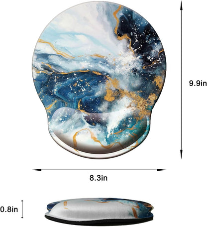 Mouse Pad with Wrist Support, Ergonomic Mouse Pad with Memory Foam Wrist Rest Cushion, Non-Slip Rubber Base Gaming Mice Pad for Home Office Computer Laptop, Flowers Grass