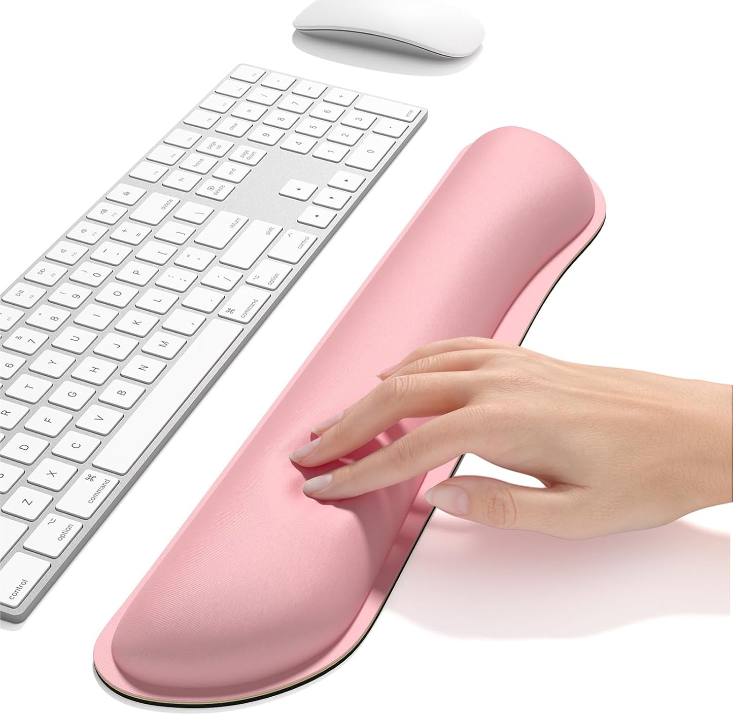 Dapesuom Enlarge Keyboard Wrist Rest, Memory Foam Keyboard Wrist Cushion for Computer Desk Mats Support, Pain Relief Ergonomic Mouse Pad Rests with Non-Slip Base for Gaming, Laptop, Radiant Orchid