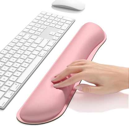 Dapesuom Enlarge Keyboard Wrist Rest, Memory Foam Keyboard Wrist Cushion for Computer Desk Mats Support, Pain Relief Ergonomic Mouse Pad Rests with Non-Slip Base for Gaming, Laptop, Radiant Orchid