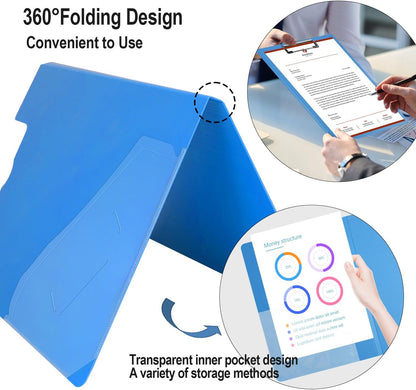 Clipboard Folder, A4 Foldable Clipboards with Pocket, File Cover Office Folder Clipboard, 360 Degree Foldable Storage Clipboards for Office, School or Medical Field, Green
