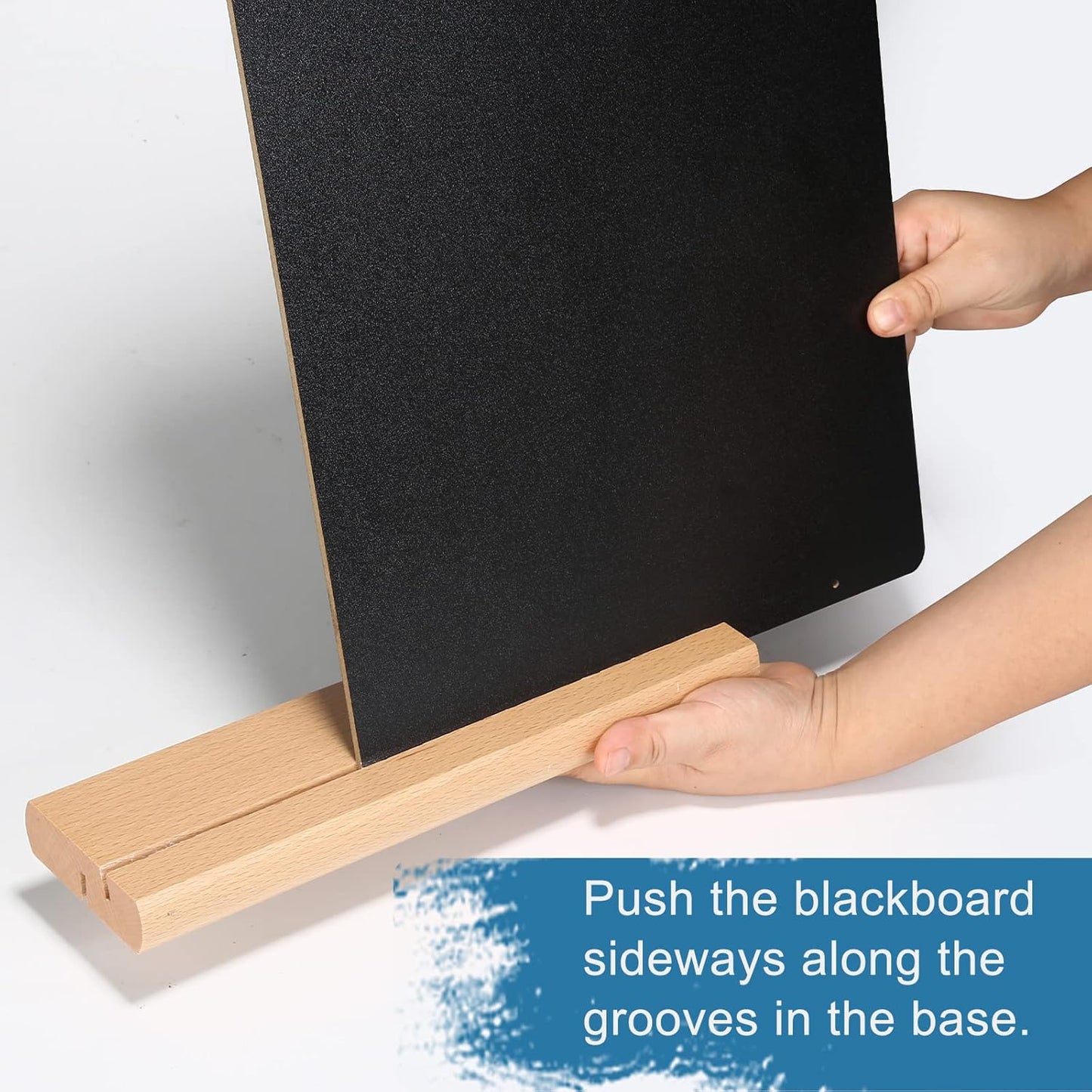 11.7x16.5 Inch Tabletop Chalkboard with Wood Base, Menu Chalkboard Stand, Message Board, Bar and Special Event Decorations, Hanging Double-Sided Chalkboards Sign for DIY Home Decoration-Walnut