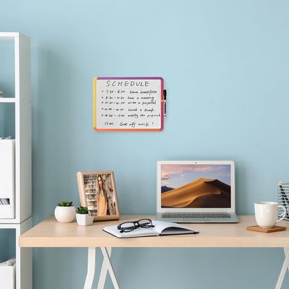 Mr. Pen- Dry Erase Board, 14” x 11” with a Black Dry Erase Marker, White Frame, Small Mini White Board for Students, Fridge, Wall, Locker, Includes Double Sided Tapes