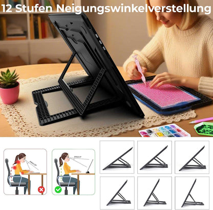 Zocelight Rechargeable A3 Light Board with Built-in Stand & Bag,Super Bright Magnetic Light Box for Tracing,Wireless Light Pad for Diamond Painting,Side Buttons,LED Light Table for Drawing,Sketching