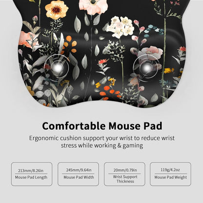 EooCoo Ergonomic Mouse Pad with Wrist Support, Mousepad with Memory Foam Wrist Rest and Non-Slip Base for Computer, Cafe, Home & Office, 9.64 x 8.26 in Office Desk Accessories