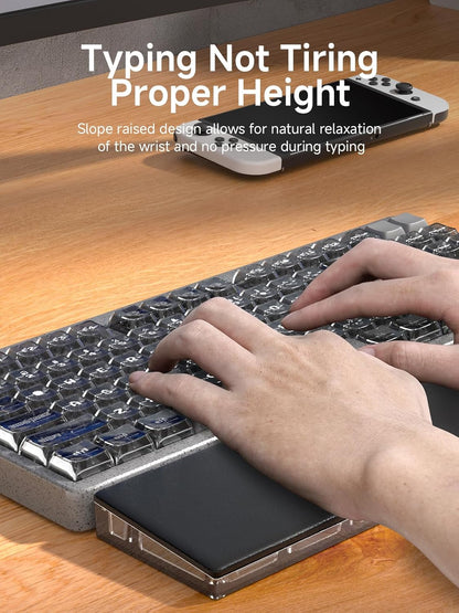 Hagibis Keyboard Wrist Rest Pad Support with Desktop Partition Storage Case, Ergonomic Soft Memory Foam, Anti-Slip Rubber Base for Computer Keyboard, Laptop, Office, Home (Black)