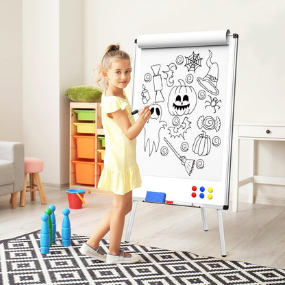 Magnetic Whiteboard Easel Stand, Dry Erase 36 x 24 White Board with Height Adjustable Tripod Stand, 3' x 2' Flipchart Easel Stand Presentation Board, 6 Magnets, 1 Eraser, 2 Pens