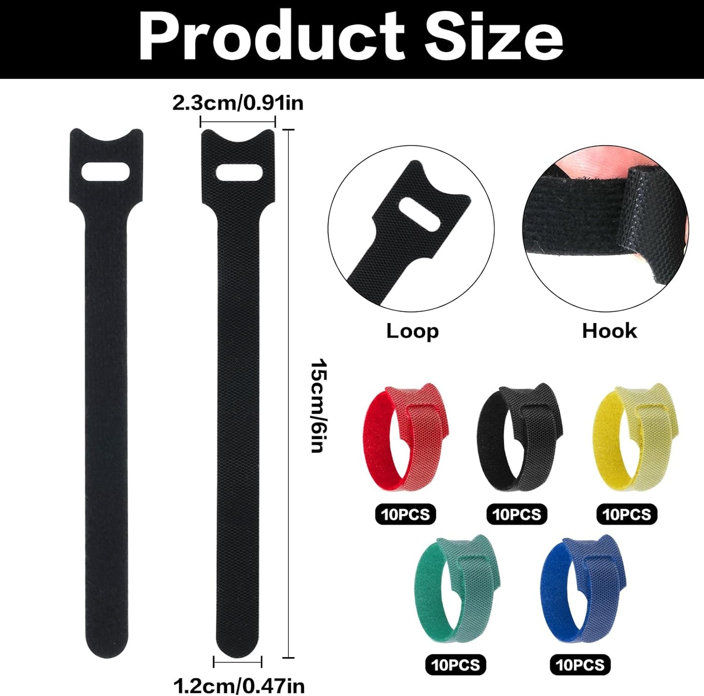 25 Pcs Silicone Cable Ties, Reusable Cable Straps Wire Organizer, Cable Management Cord Organizer for Fastening Earphone Phone Charger Home Office Desk Kitchen Appliances Cable Cords Wires