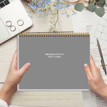 Weekly Productivity Planner - 8.5" x 11" Dashboard Desk Notepad Has 6 Focus Areas to List Tasks for Goals, Projects, Clients, Academic or Meal-Organize Your Daily Work Efficiently, 54 Weeks, Green