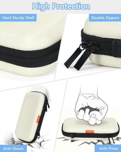 Portable Protection Hard EVA Case for External Battery, Cell Phone, GPS, Hard Drive, USB/Charging Cable, Small Carrying Bag Mesh Inner Pocket, Zipper Enclosure, Universal Travel Pouch Bag