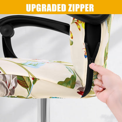 Smiry Stretch Printed Office Chair Armrest Covers, 2 Pcs Soft Fit Removable Washable Computer Desk Chair Arm Covers Protector, Black