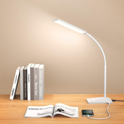 Vansuny Clip on Light LED Desk Lamp with Eye-Caring LED Light and Metal Clip, 6 Level Brightness 3 Color Modes, Power by USB Port 5W Adjustable Neck Reading Lamp for Home and Office (5W, Black)
