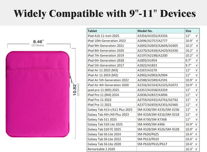 TiMOVO 9-11" Tablet Sleeve Bag for iPad 11-inch A16 2025, iPad 10.9"/10.2"| Air 11 Inch/5th/4th Gen. 10.9", Galaxy Tab A9+/A11Plus 11", Protective Bag Fit Smart Keyboard, Dusty Blue