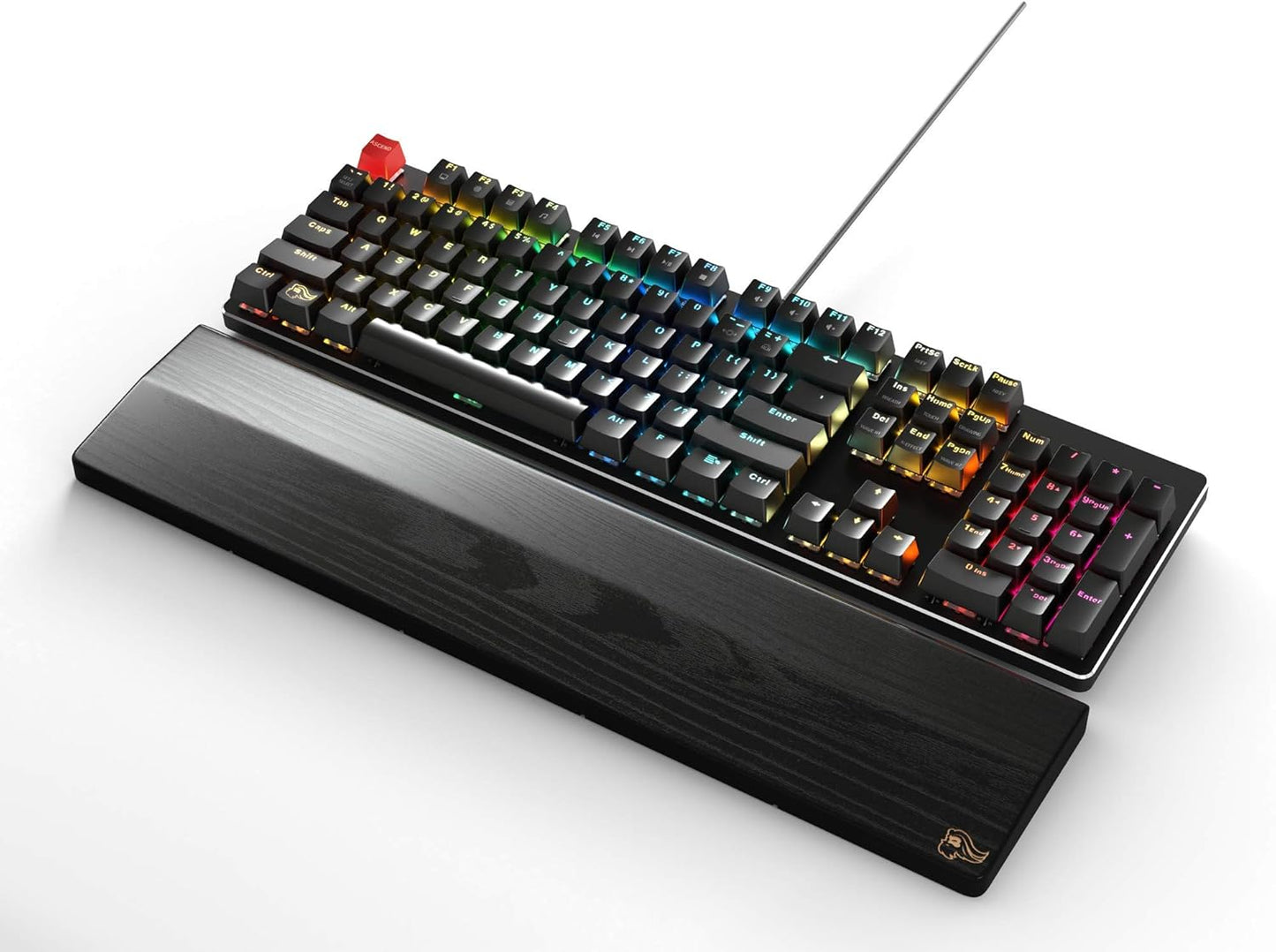 Glorious Wooden Wrist Rest - Full Standard Size - Onyx/Black - Mechanical Keyboard, Wood Ergonomic Palm Rest| 17.5x4 inches/19mm Thick (GV-100-DARK)