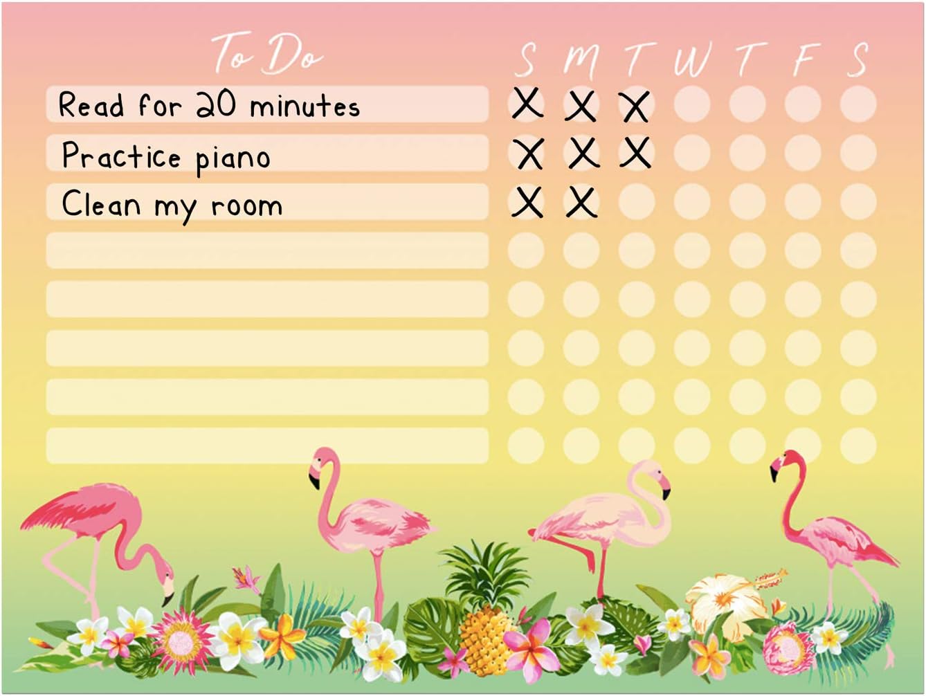 Dry Erase Whiteboard Task & Habit Tracker | Removable and Restickable Adhesive Decal | Fine-Tip Magnetic Marker Included | 9” x 12”