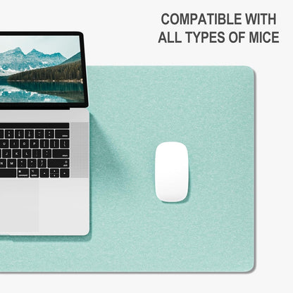 Auhoahsil Felt Desk Mat, Minimalist Large Mouse Pad XXL 35.5 x 15.7 in, Desk Matt for Desktop, Keyboard, Laptop, Computer, Office, Work from Home, Gaming, White