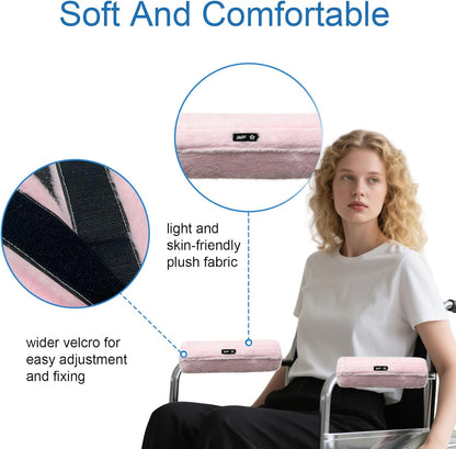 SPRING SEAON Wheelchair Armrest Covers 2 Pack Soft Memory Foam Wheelchair armrest Pads Wicking Washable for Office Transport Chair (Black)