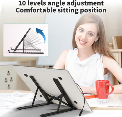 A4 Light Board for Diamond Painting - Tracing Light Box with Stand, Stepless Dimmable 3 Levels Brightness Light Pad, Ultra-Thin LED Light Pad for Weeding Vinyl, Drawing, Diamond Painting