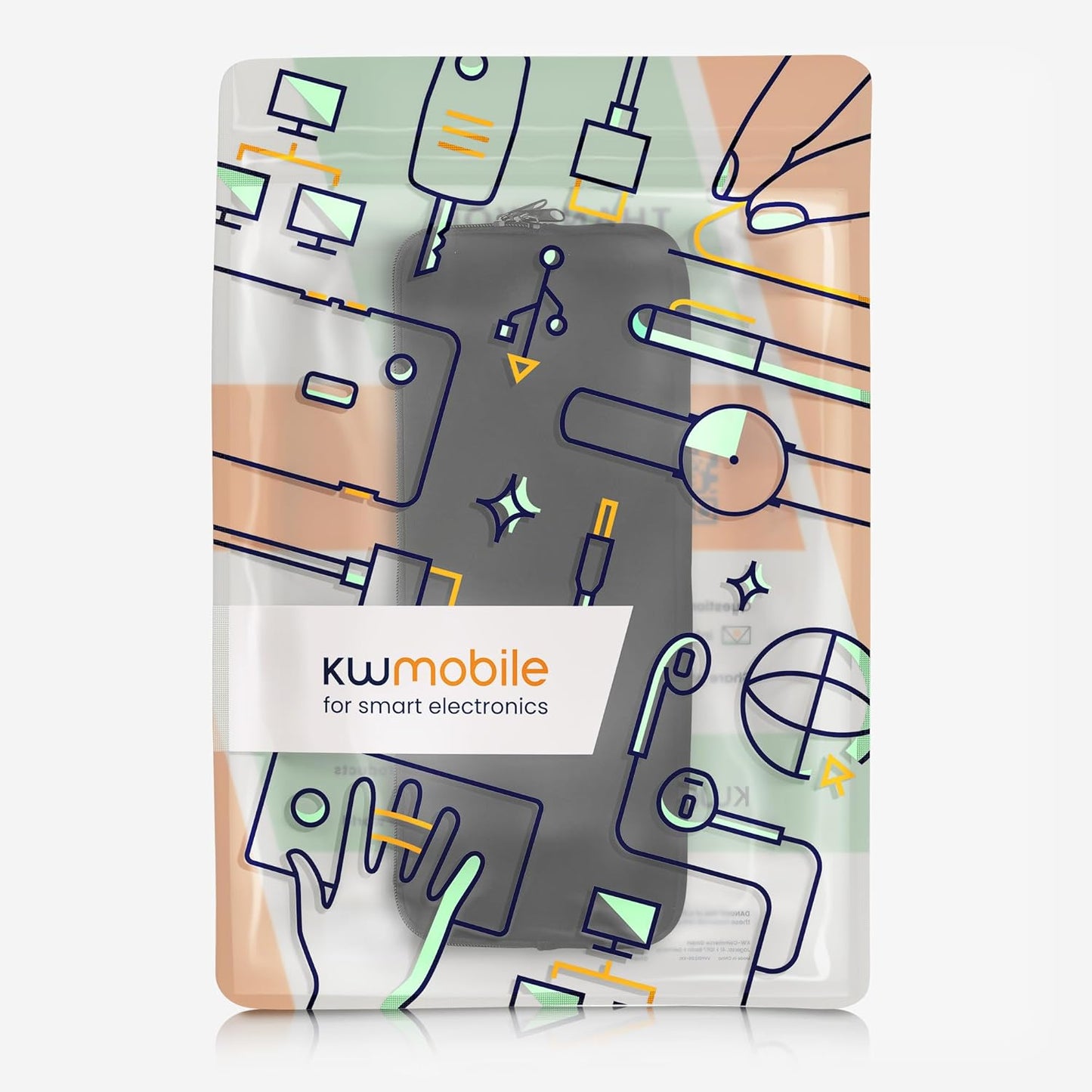 kwmobile Neoprene Case Compatible with iClever BK10 Wireless - Case for Keyboard Soft Travel Sleeve - Black