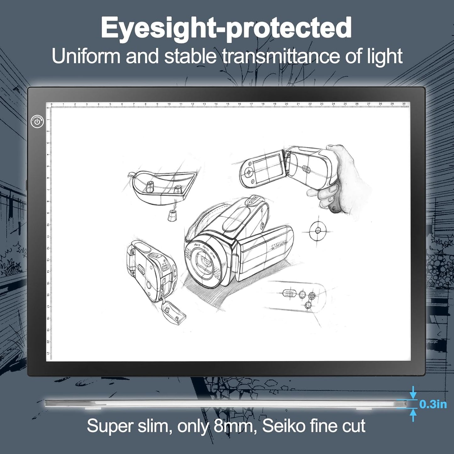 LitEnergy A3 Copy Light Board Tracing Box, Ultra-Thin Adjustable Drawing Tablet USB Power Artcraft LED Tracer Pad for Diamond Art Painting Accessories, Streaming, Sketching, Animation, Stenciling