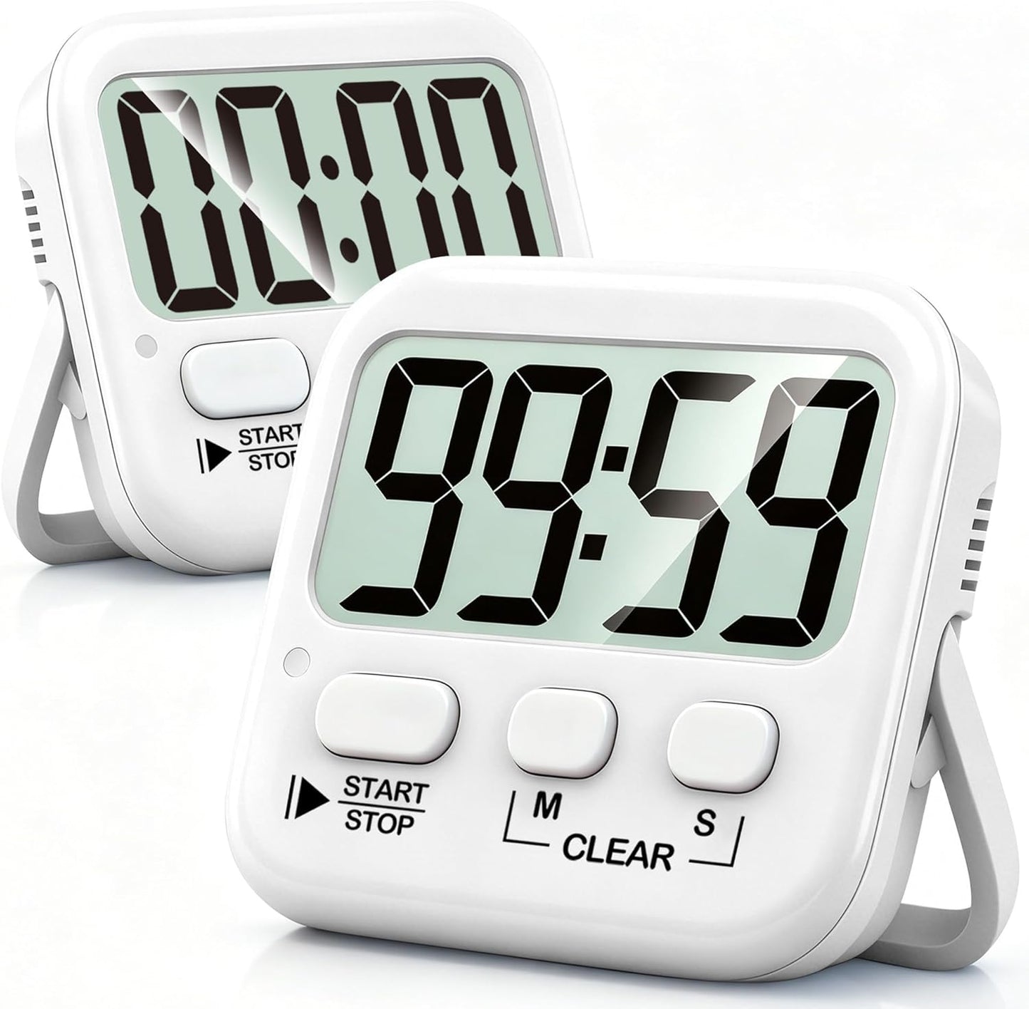 Antonki 2 Pack Digital Timer for Kids, Magnetic Countdown Kitchen Timers for Cooking, Egg, Classroom, Teacher, Exercise, Study, Oven - Battery Included