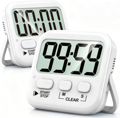 Antonki 2 Pack Digital Timer for Kids, Magnetic Countdown Kitchen Timers for Cooking, Egg, Classroom, Teacher, Exercise, Study, Oven - Battery Included