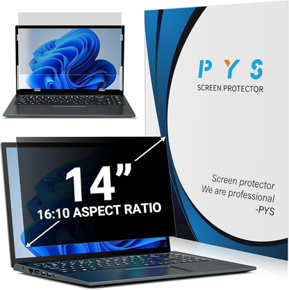 PYS Laptop Privacy Screen 14 Inch 16:10 for Lenovo HP Dell - Removable Laptop Computer Screen Privacy Shield - Anti Glare & Blue Light Laptop Screen Filters for Eye Protection