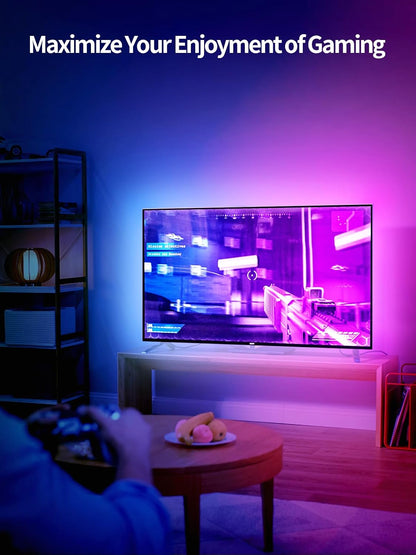 KANTUTOE LED Lights for TV, 16.4ft TV LED Backlight for 45-75 Inch TVs, RGB TV Backlight Behind with Music Sync, Smart APP and Button Control Strip Lights USB Powered for Bedroom/Gaming