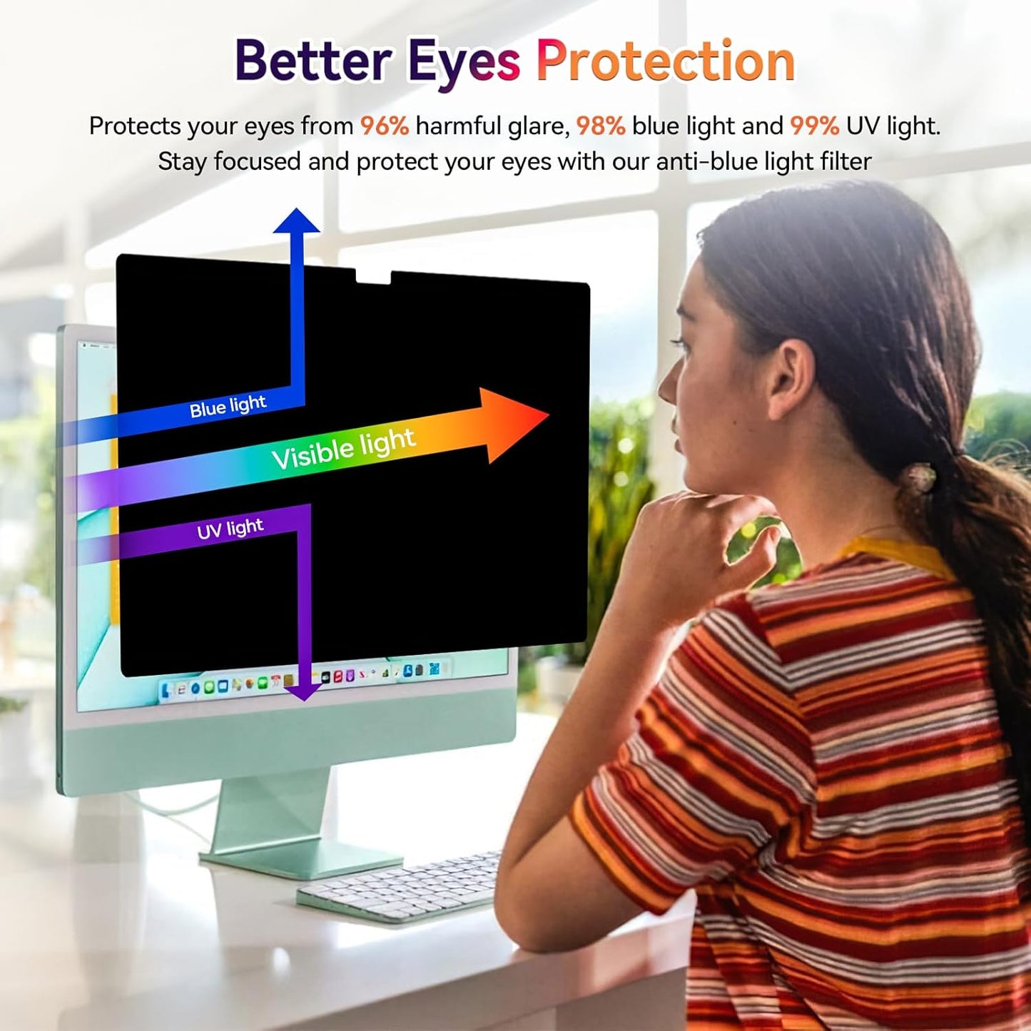 Magnetic Privacy Screen for Microsoft Surface Laptop 7 13.8 Inch, Removable Anti Glare Blue Light Filter, 13.8 In Anti Spy Black Security Private Block Screen Protector