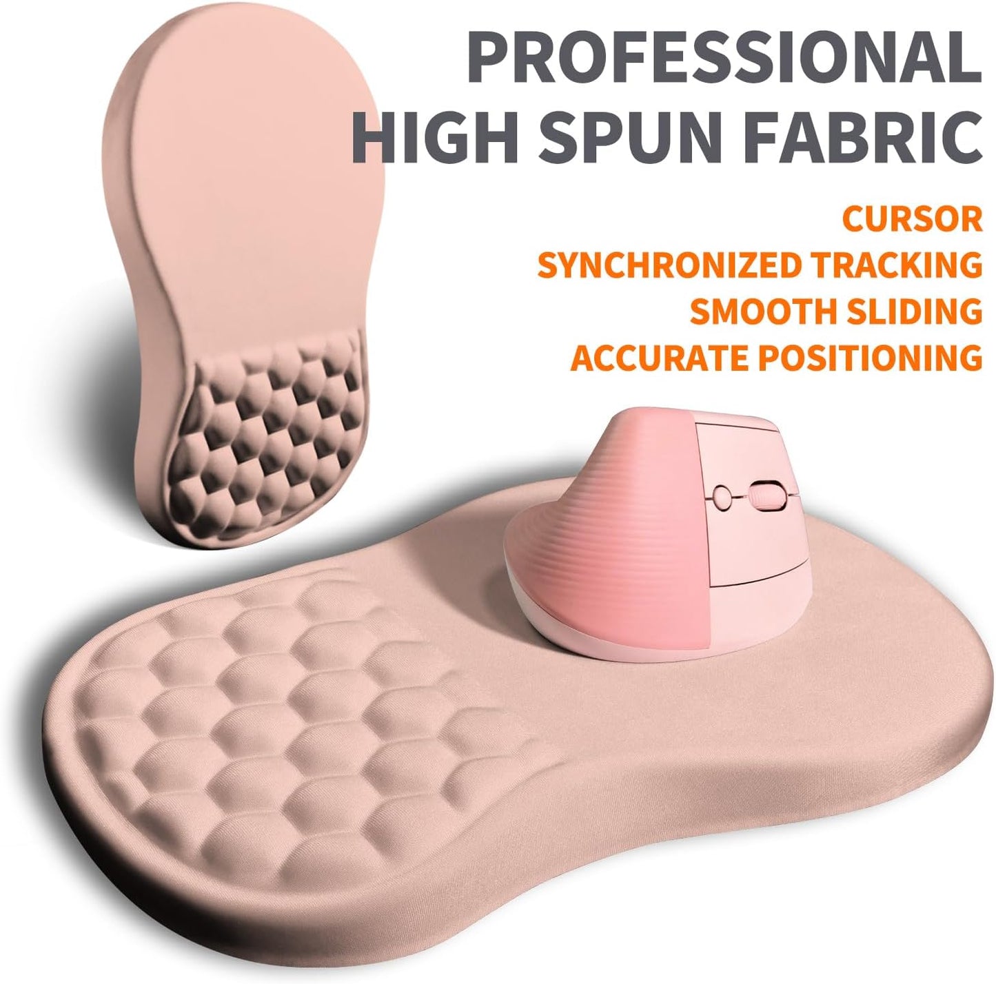 Ergonomic Joint Wrist Support Mouse Pad with Memory Foam Cushion Massage Bump, Carpal Tunnel Pain Relief Mousepad Slope Design for Wrist Rest, 11.8x7.9 in, Black