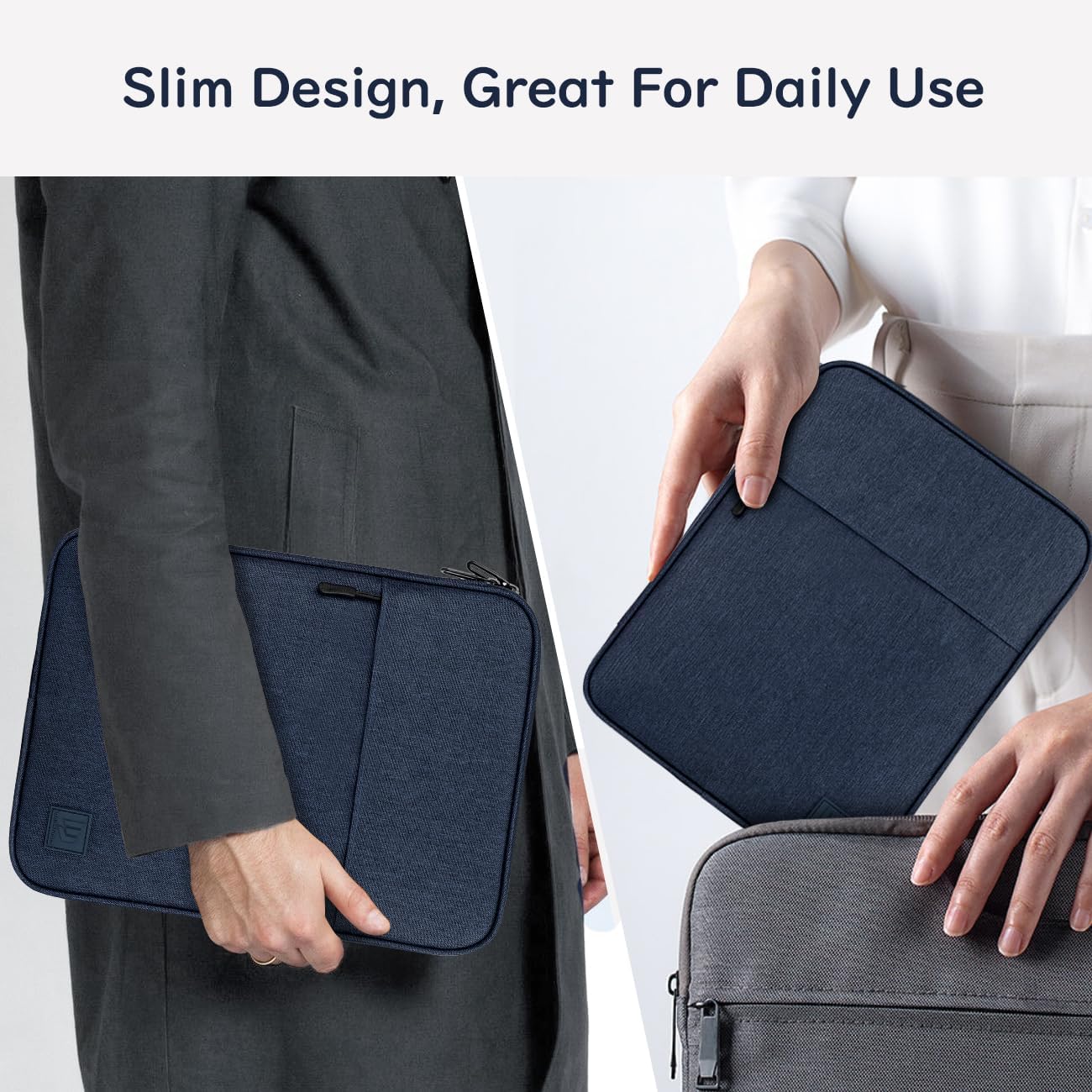 Dadanism 9-11 Inch Tablet Sleeve Padded Carrying Case for iPad (A16) 11th Gen 11", iPad 10th Gen 10.9", iPad Air M4/Pro M5 11", iPad Air 5/4, iPad 9/8/7th Gen, Galaxy Tab A11+ Plus 11", Blue